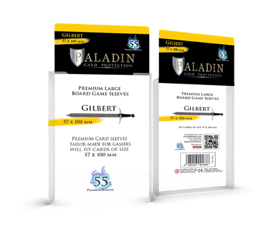 Paladin Sleeves - Gilbert Premium Large Board Game/CCG 57x100mm (55 Sleeves)