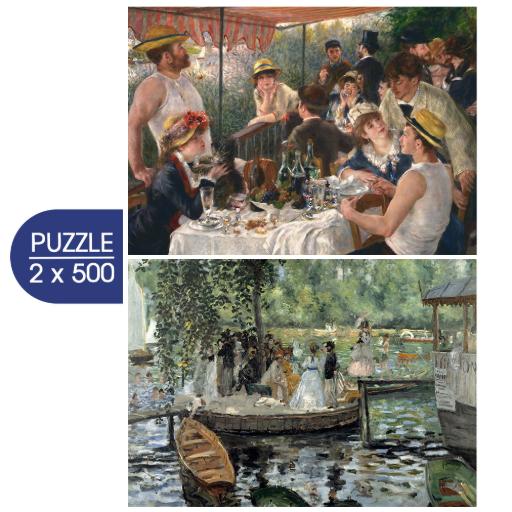 2 Puzzles - The Art of Auguste Renoir : Le Déjeuner des Canotiers - La Grenouillère (500pc Puzzle)