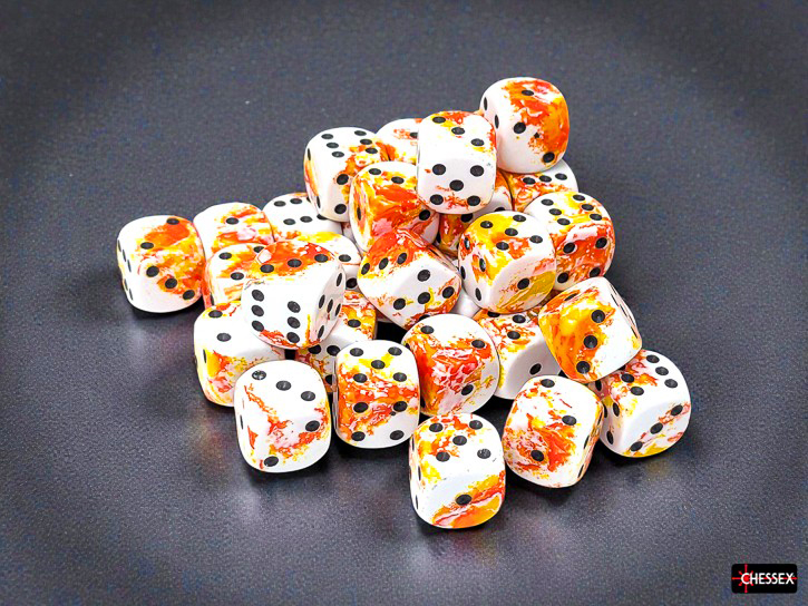 Brush Dice Set D6 Sunrise 12mm (36)