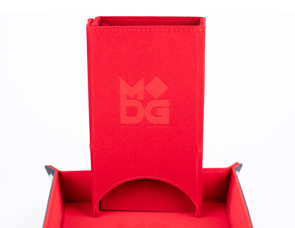 Fold Up Velvet Dice Tower Red
