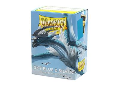 Dragon Shield Standard Sleeves - Dual Matte Sky Blue & Silver