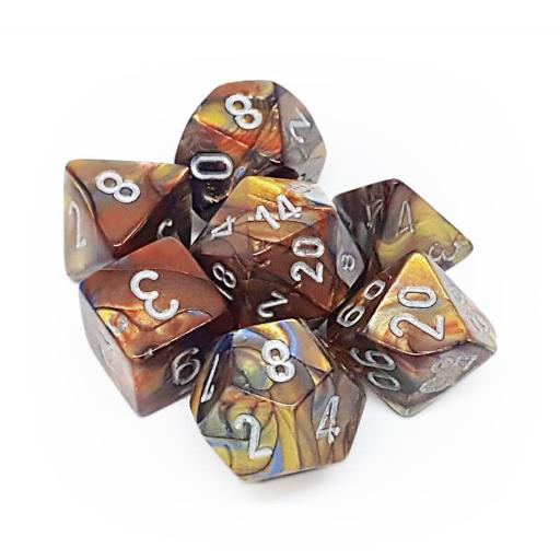 [CHX20493] Lustrous Mini-Polyhedral Gold/silver 7-Die set