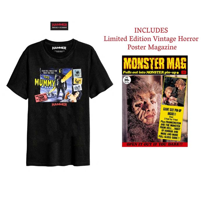 Hammer Horror - The Mummy ( (Black T-Shirt + Poster Mag Set)