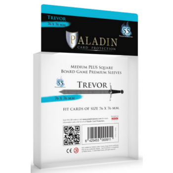 Paladin Sleeves - Trevor Premium Medium+ Square 76x76mm (55 Sleeves)