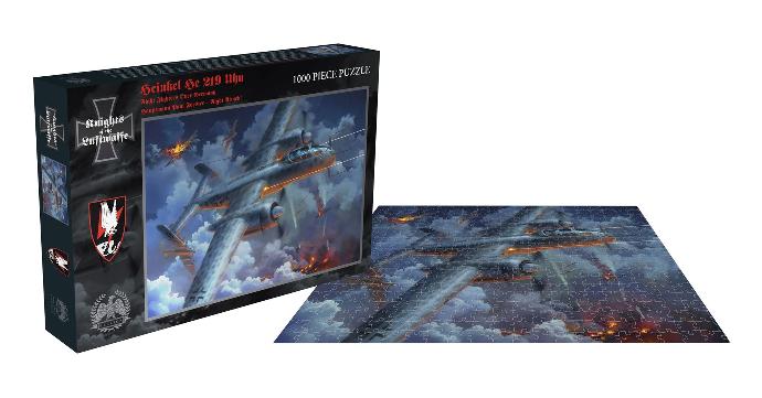 Heinkel He 219 Uhu Night Fighters Over Germany - Hauptmann Paul Forster - Night Attack! (1000pcs puzzle)