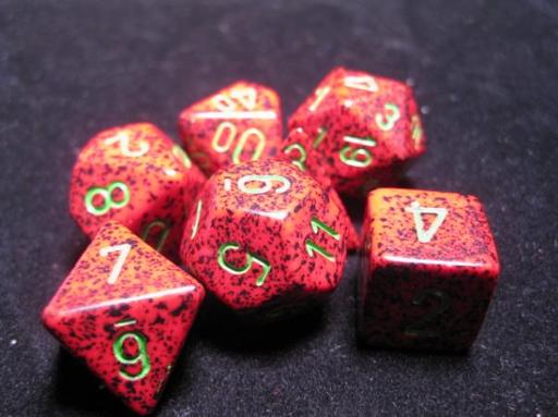 RPG Dice Sets Strawberry Red Poly 7-dice Cube