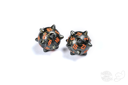 PolyHero Warrior 2d20 Spiked Balls Steel Grey