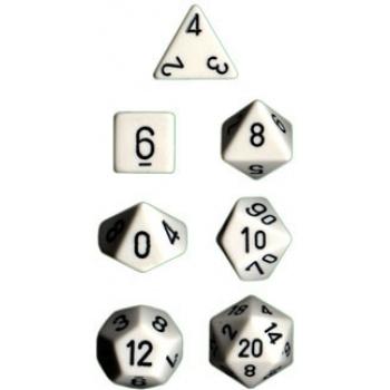 RPG Dice Sets White/Black Opaque Polyhedral 7-Die Set