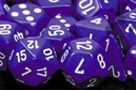 Opaque Polyhedral Ten d10 Purple/white