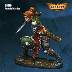 28mm Female Warrior with 3 Weapon & Head Variants