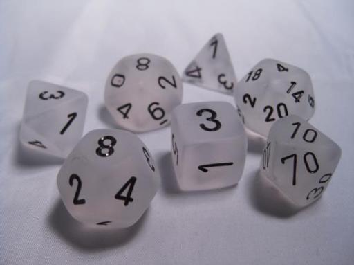 RPG Dice Sets Clear/Black Frosted Polyhedral 7-Die Set
