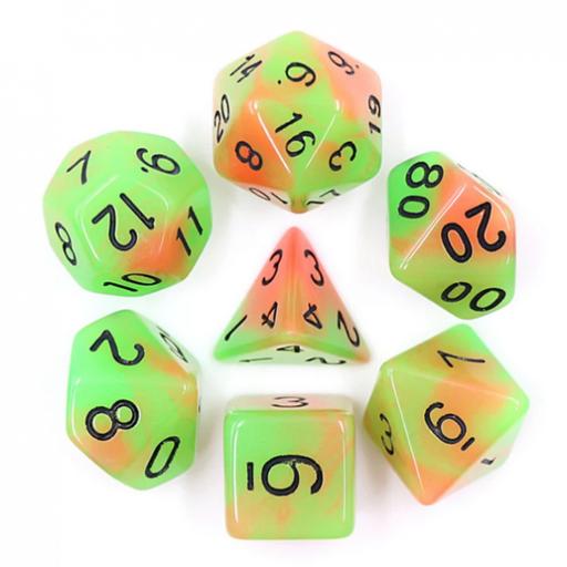 Mango Glow in the Dark RPG Dice Set (7)