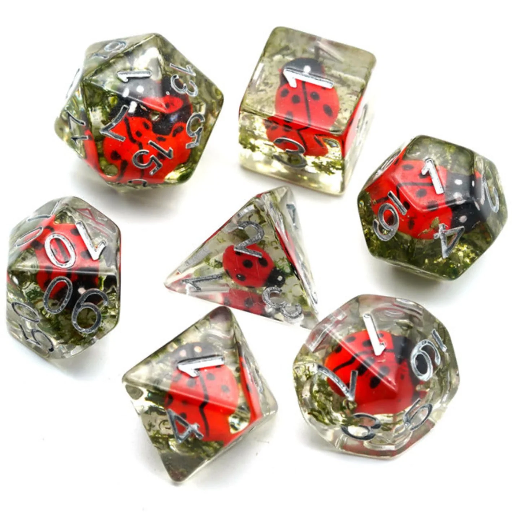 Red Ladybug RPG Dice Set (7)