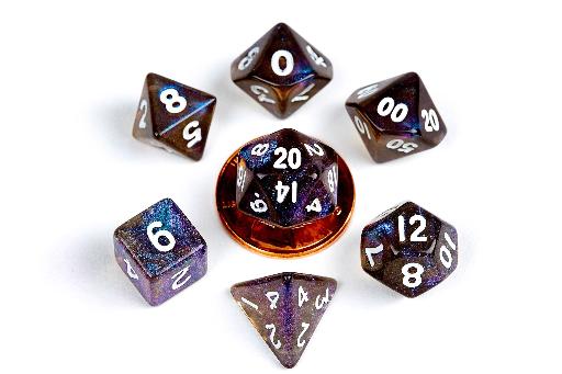 10mm Mini Stardust Acrylic Poly Dice Set Galaxy
