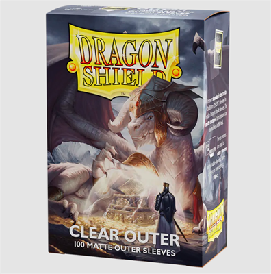 Dragon Shield Standard size Outer Sleeves - Matte Clear (100 Sleeves)