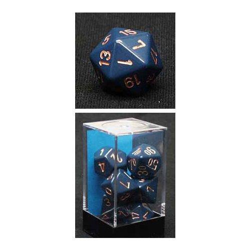 Chessex Opaque Polyhedral 7-Die Sets - Dusty Blue w/copper