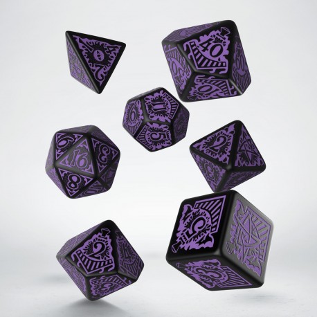 Call of Cthulhu Horror on the Orient Express Black & purple Dice Set (7)