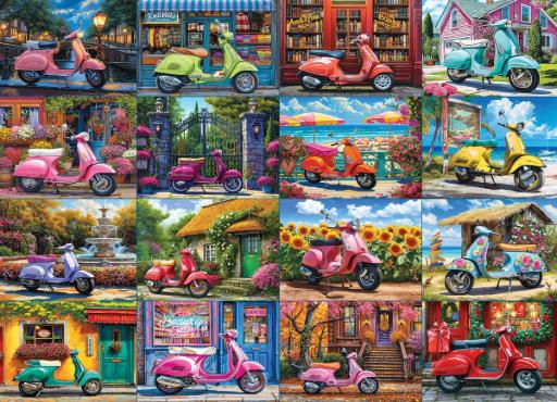16 Scooters by Chris Bigelow (1000pc puzzle)