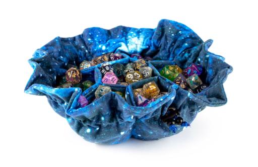 Velvet Compartment Dice Bag with Pockets Galaxy