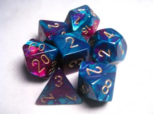 RPG Dice Sets Gemini 5 Purple-Teal/Gold Polyhedral 7-Die Set
