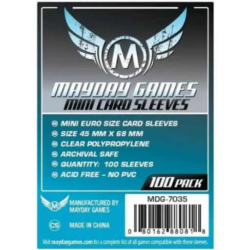 Mayday Games Mini Euro Card Sleeves 45mm x 68mm (100)