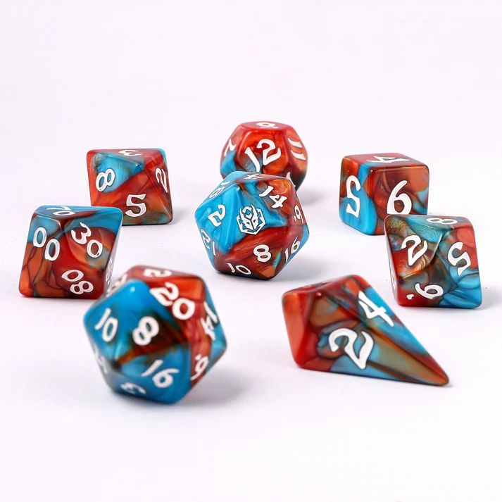 Hymgho 8 Piece RPG Dice Set Bard's Cloak