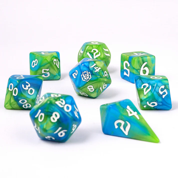 Hymgho 8 Piece RPG Dice Set Verdent Stream