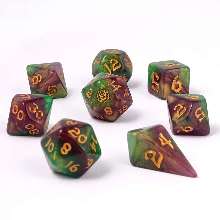 Hymgho 8 Piece RPG Dice Set Wyvern Venom