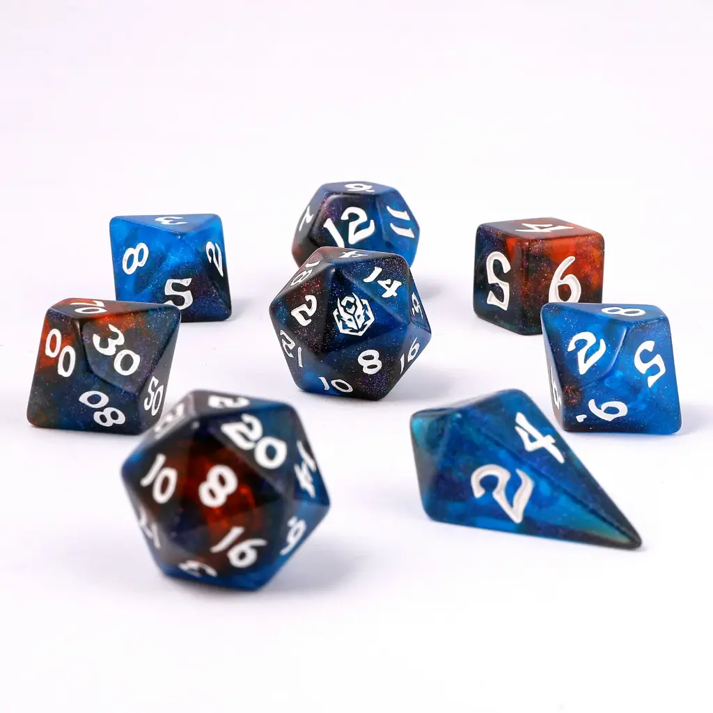 Hymgho 8 Piece RPG Dice Set Mystic Nebula
