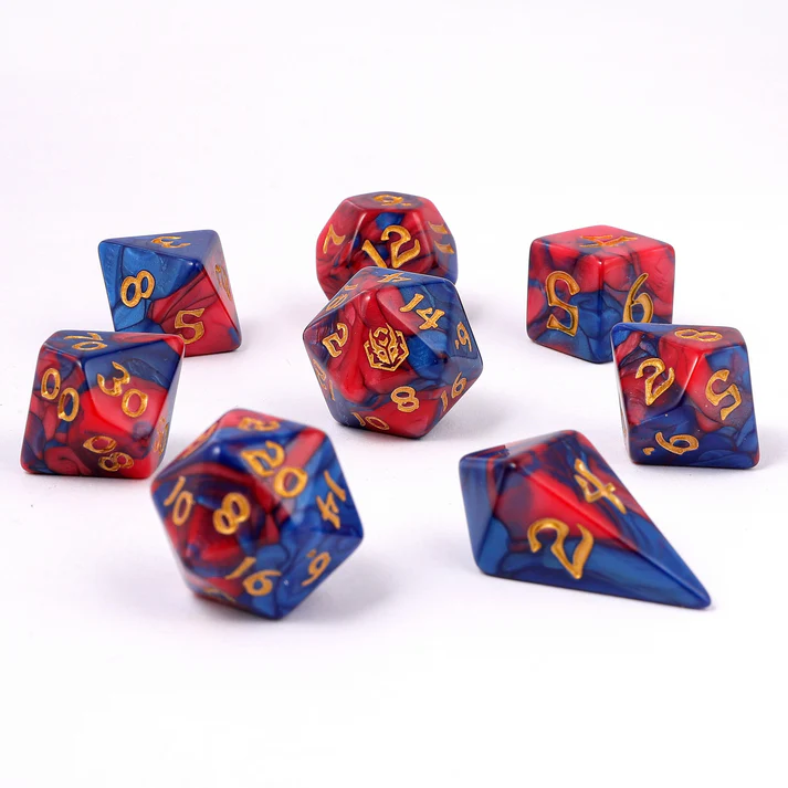 Hymgho 8 Piece RPG Dice Set Stormcaller
