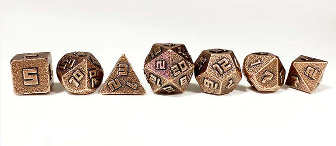 10MM Mini Metal RPG Ancient Copper Dice Set (7)
