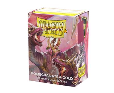 Dragon Shield Standard Sleeves - Dual Matte Pomegranate & Gold (100 Sleeves)