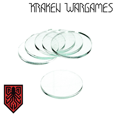 Kraken Wargames - Clear Base Round 25x3mm (10)