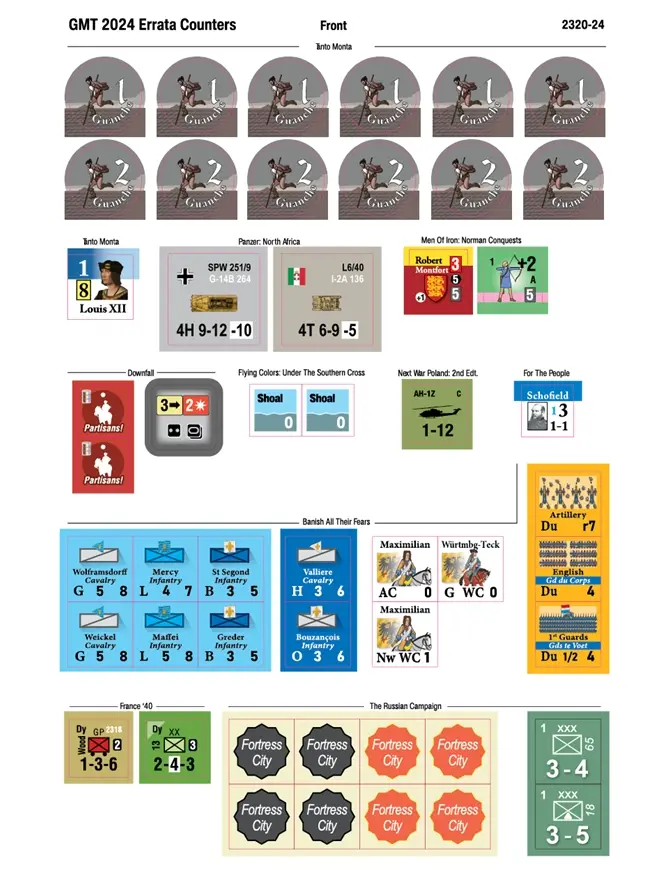 GMT 2024 Replacement Counter Sheet