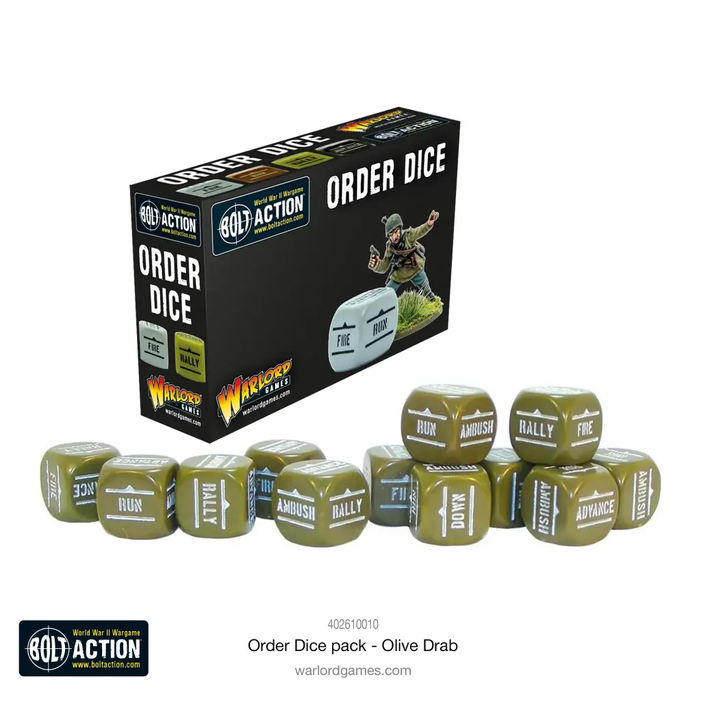 Bolt Action - Orders Dice Pack - Olive Drab
