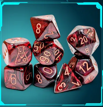 Lab Dice Lustrous Gothic/Copper Polyhedral Set (7+1)