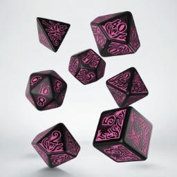 [QWSSCTR3P] Call of Cthulhu Black &amp; Magenta Dice Set (7)