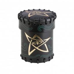 [CCTH104] Call of Cthulhu Black &amp; green-golden Leather Dice Cup