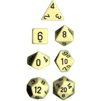 [25400] Chessex Opaque Polyhedral 7-Die Sets - Ivory w/black