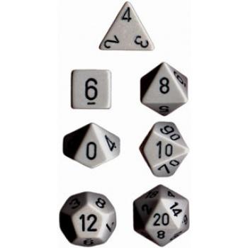 [25410] Chessex Opaque Polyhedral 7-Die Sets - Grey w/black
