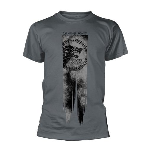 Game Of Thrones - Stark Flag - Winter Is Coming (Grey T-Shirt)