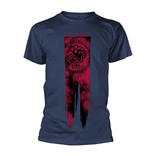 Game Of Thrones - Targaryen Flag - Fire &amp; Blood  (Blue T-Shirt)