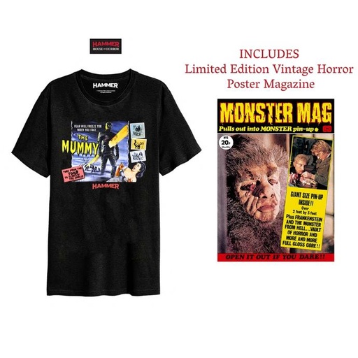 [XYZW201376L] Hammer Horror - The Mummy ( (Black T-Shirt + Poster Mag Set)