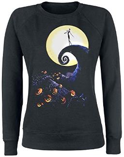Nightmare Before Christmas - Cemetery (Black Girlie Sweatshirt)