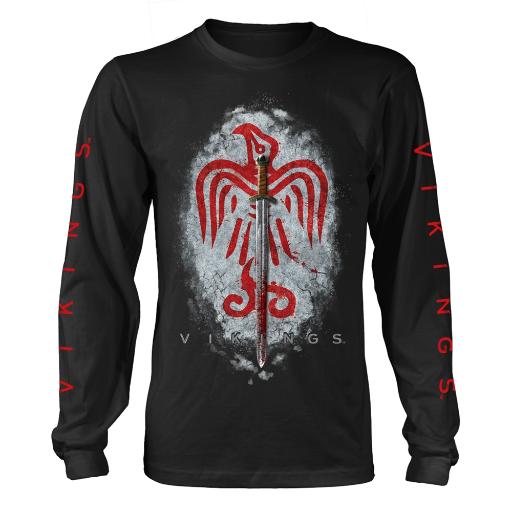 [PH11033LSL] Vikings - Raven Sword  (Black Longsleeve L)