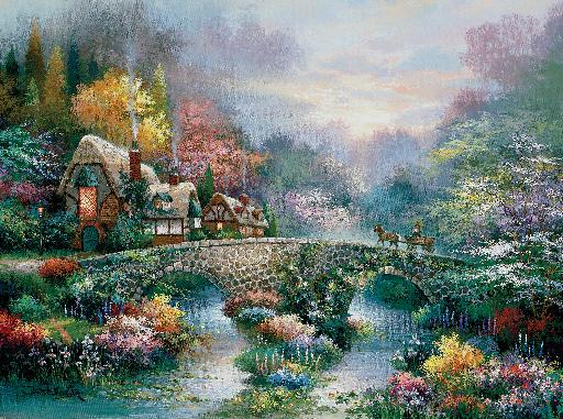 [Sunsout-18030] James Lee - Peaceful Cottage (1000pc puzzle)