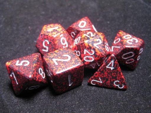 [CHX25344] Chessex Silver Volcano Speckled Polyhedral 7-Die Set