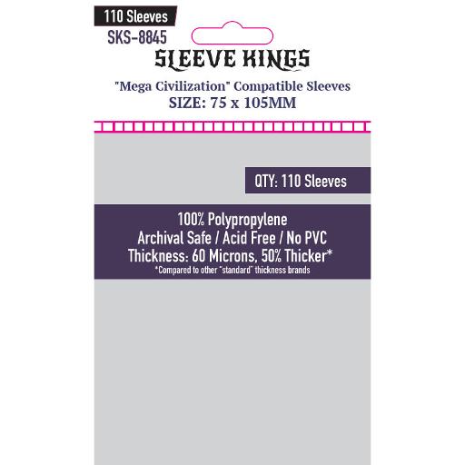 [MDGSKS8845] 75x105mm Mega Civilization Compatible Sleeves 60 Microns (110)