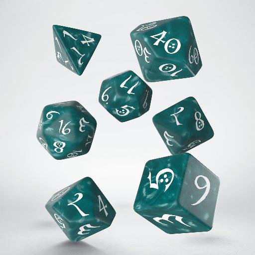 [QWSSCLE1A] Classic RPG Stormy &amp; white Dice Set (7)