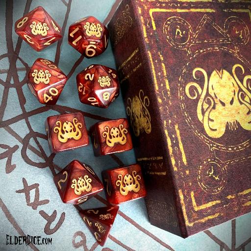 [INFEDP-C03] Elder Dice Red Cthulhu Polyhedral Set